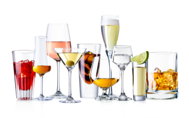 various alcoholic drinks 