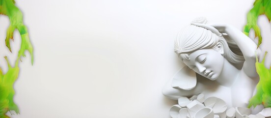 White background with sculpture, Generative AI