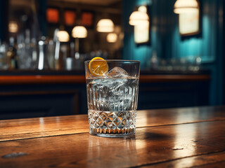 Chilled water for a drink. AI Generation.