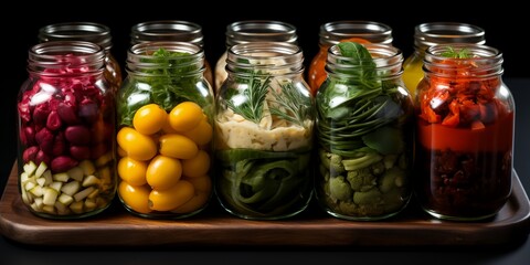 Canned food in a glass jar