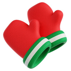 Winter Gloves 3D Illustration