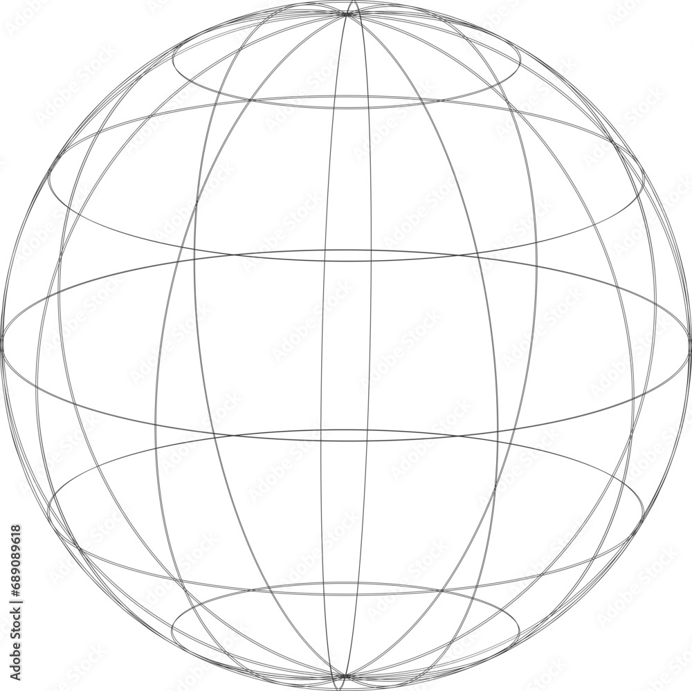 Poster geometric shape of sphere 3d design in technology style. abstract circle vector illustration.