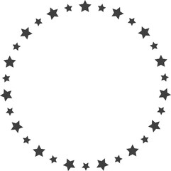 Start decoration frame in vector. Stars abstract round border.