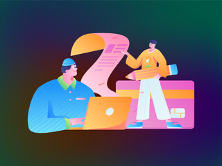 Business People Flat Vector Concept Operation Hand Drawn Illustration
