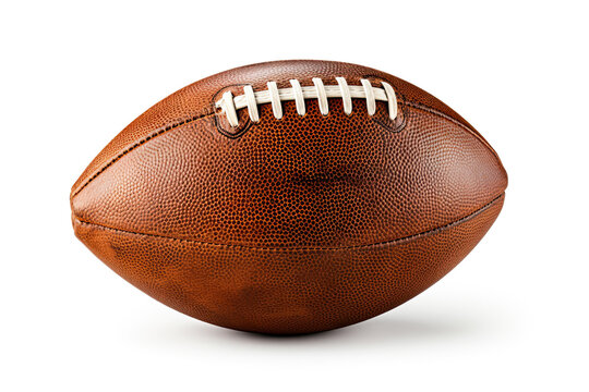 brown leather american football isolated on white background