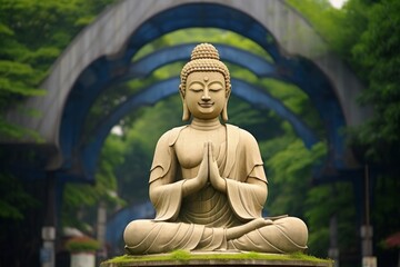 lovely statue of gautam buddha, Generative AI