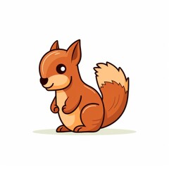 Cartoon Squirrel Sitting on the Ground