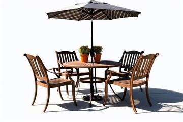 outdoor patio set isolated on a white background, Generative AI