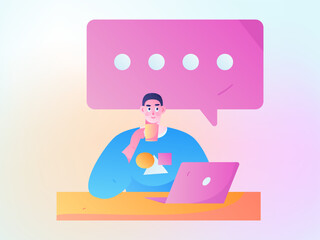 Business People Flat Vector Concept Operation Hand Drawn Illustration
