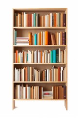 bookshelf isolated on a white background, Generative AI