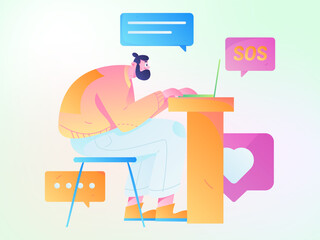 Business People Flat Vector Concept Operation Hand Drawn Illustration
