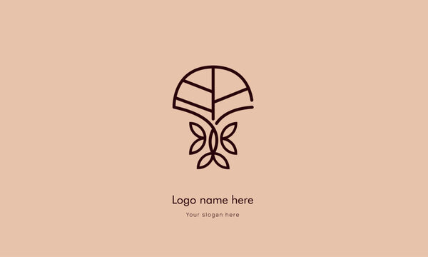 Flowers and leaves line art vector logo illustrations . Modern design for logo, tattoo, wall art, Simple daisy floral symbols, vector decoration set.
