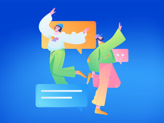 Business People Flat Vector Concept Operation Hand Drawn Illustration
