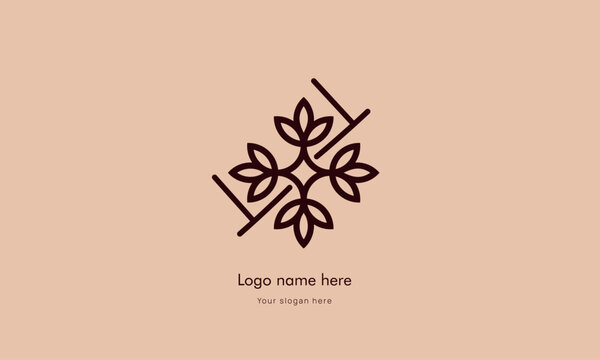 Flowers and leaves line art vector logo illustrations . Modern design for logo, tattoo, wall art, Simple daisy floral symbols, vector decoration set.