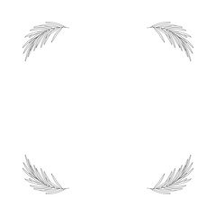 Christmas frame with tree branch.