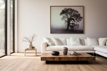 House design wall decor living room white apartment modern home furniture sofa interior