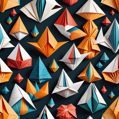 colored origami, AI-generatet