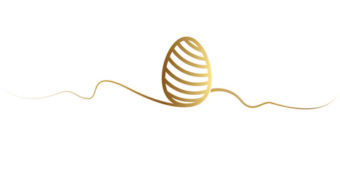 
Easter egg line art in gold colo