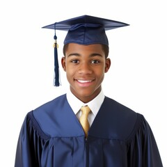 Proud Graduate Celebrating Achievement in Traditional Cap and Gown vector art