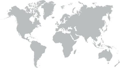 Grey blank world map.
 - obrazy, fototapety, plakaty