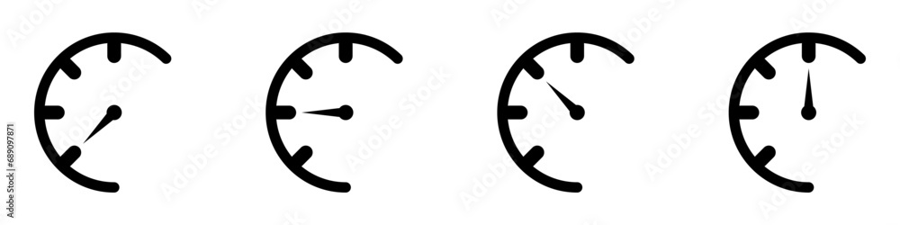 Poster speedometer scale vector set. risk meter icons set. business speedometer vector icon template. energ
