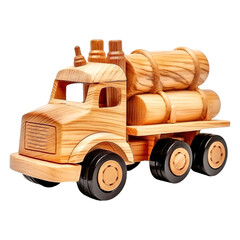 Toy Wood, Tree trunk made of wood for transporting fuel isolated on transparent background.