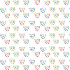 Vector handdrawn illustration. Pattern mermaid.