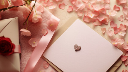 Handwritten love letter on beautiful stationery for Valentine's Day