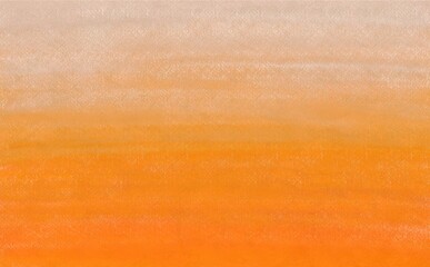 オレンジ色のオイルパステルを塗った色斑テクスチャ