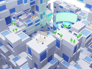 クリーンな雰囲気のメタバース空間