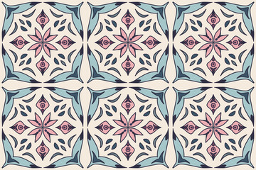 Decorative seamless pattern.  A pattern of tiles.
