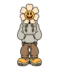 Naklejka premium happy funky flower cartoon design