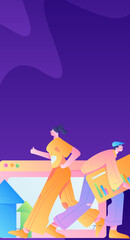 Business People Flat Vector Concept Operation Hand Drawn Illustration
