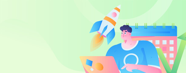 Business People Flat Vector Concept Operation Hand Drawn Illustration
