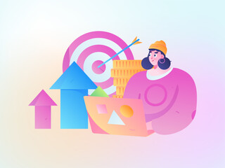 Business People Flat Vector Concept Operation Hand Drawn Illustration
