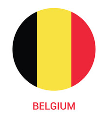 Flag Of Belgium, Belgium flag vector illustration, National flag of Belgium, flag of Belgium  in circle.