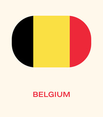 Flag Of Belgium, Belgium flag vector illustration, National flag of Belgium, Flag of Belgium in rounded corner and button style.