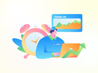 Business People Flat Vector Concept Operation Hand Drawn Illustration
