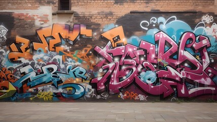 Cool Abstract 3d Graffiti On Background Wall. 