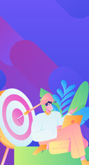 Business People Flat Vector Concept Operation Hand Drawn Illustration
