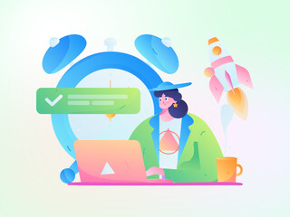 Business People Flat Vector Concept Operation Hand Drawn Illustration
