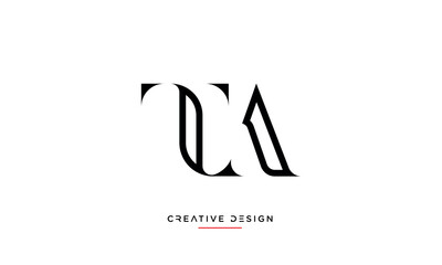 Alphabet letters TA or AT logo monogram