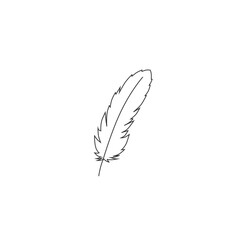 Feather vector icon isolated on white background