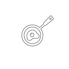 Frying pan icon in flat style. Vector