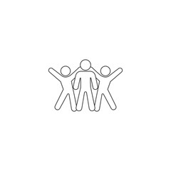 Friends vector icon men, group illustration. Successful people businessmen icon