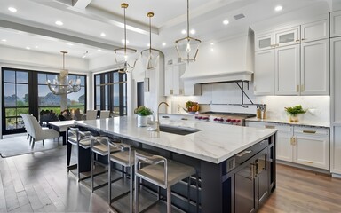3d render of  kitchen design interior modern ai generative 