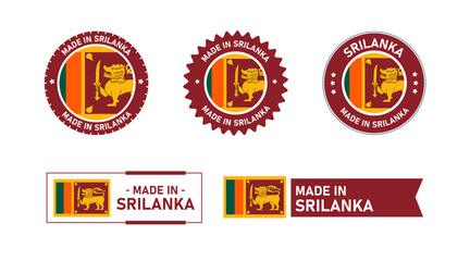 Srilanka flag, Made in Sri lanka. Tag, Seal, Stamp, Flag, Icon vector