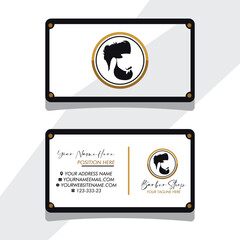 vector Barber shop business card and men's salon or barber shop logo black and white and Barber Shop business card and logo barber black and white men salon business card