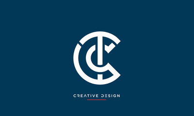 Alphabet letters icon logo TC or CT