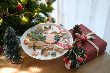 christmas cookies and christmas decorations